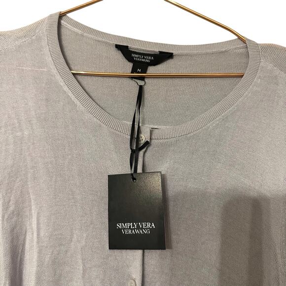 Simply Vera verawang lightweight pale purple button front cardigan - Picture 3 of 5